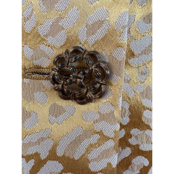 Vintage Kay Unger GOLD Damask Animal Print Blazer Jacket Evening Size 6 Formal - Picture 5 of 11